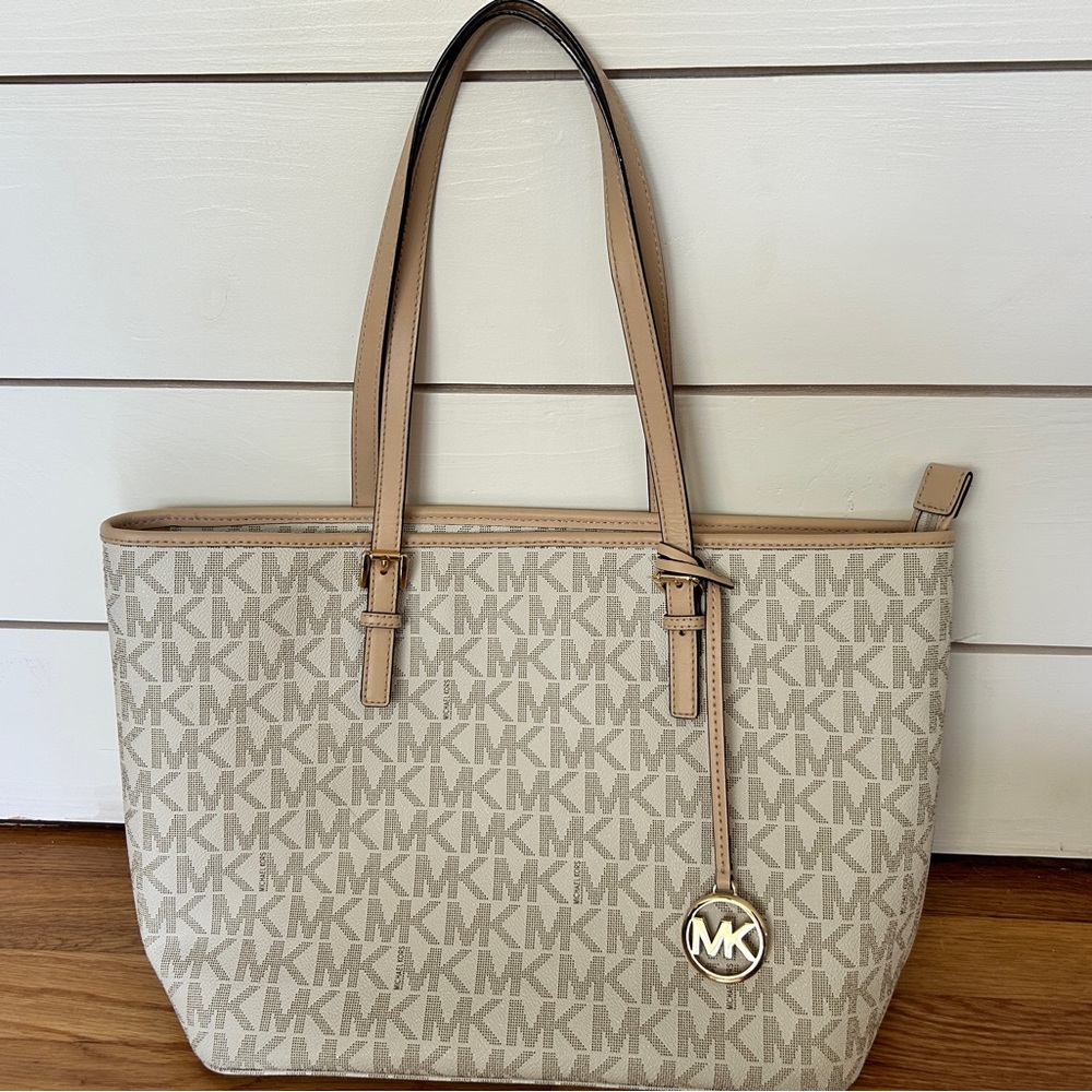 Michael Kors Cream MK Logo Tote